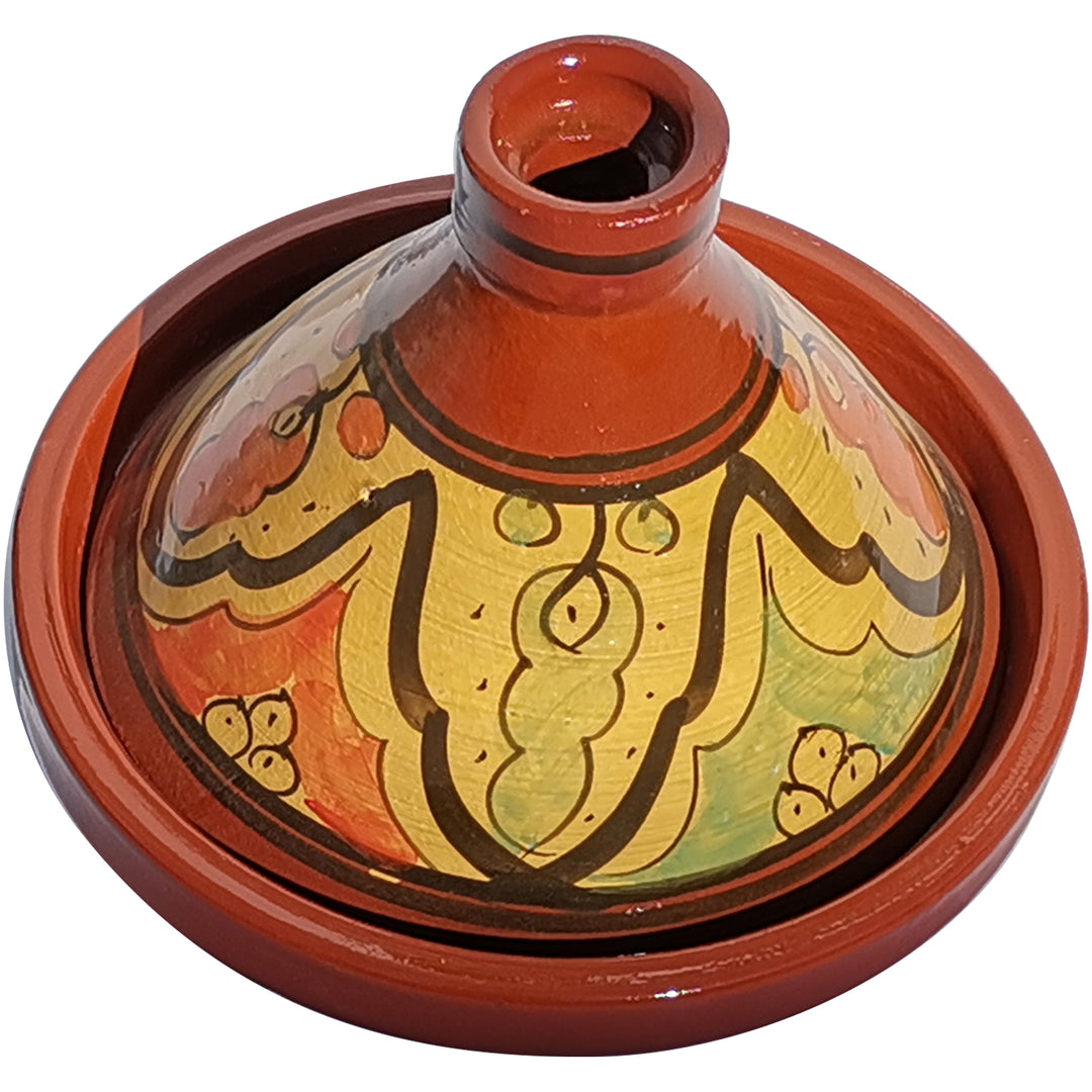 Glasierte Tajine aus Ton für 4–6 Personen, marokkanisch bemalter Schmortopf für lamm, Fisch oder vegetarisch