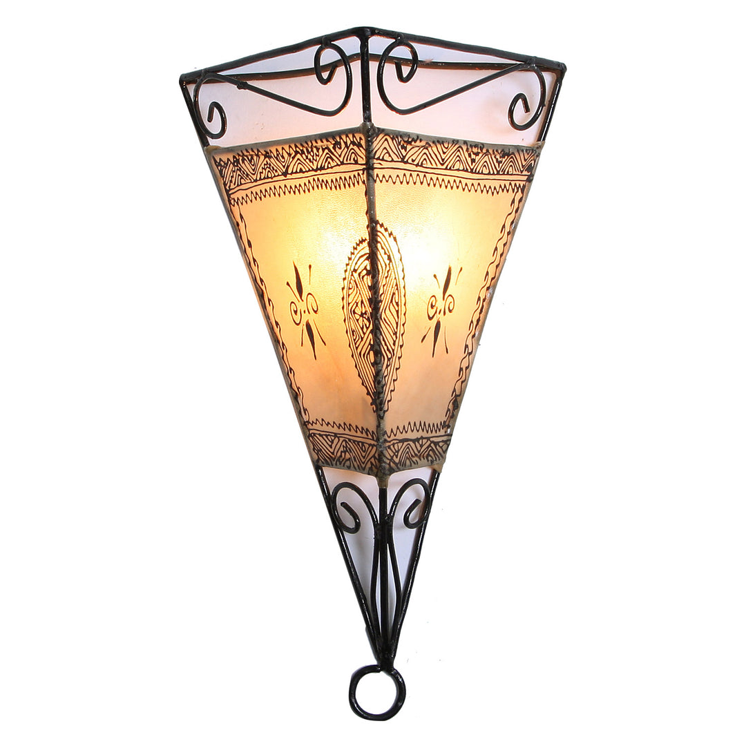 Leder-Wandlampe Emrah Natur
