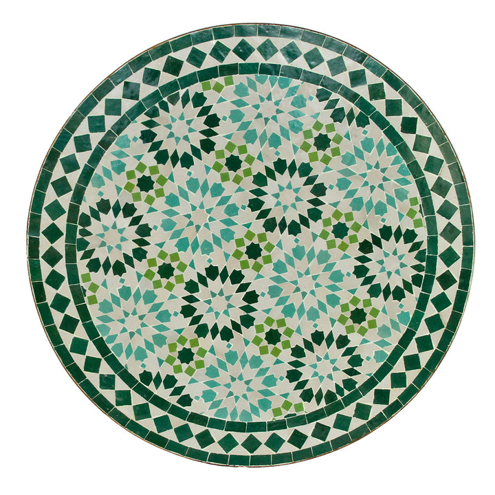 Table bistro mosaïque ronde 70 cm Ankabut turquoise