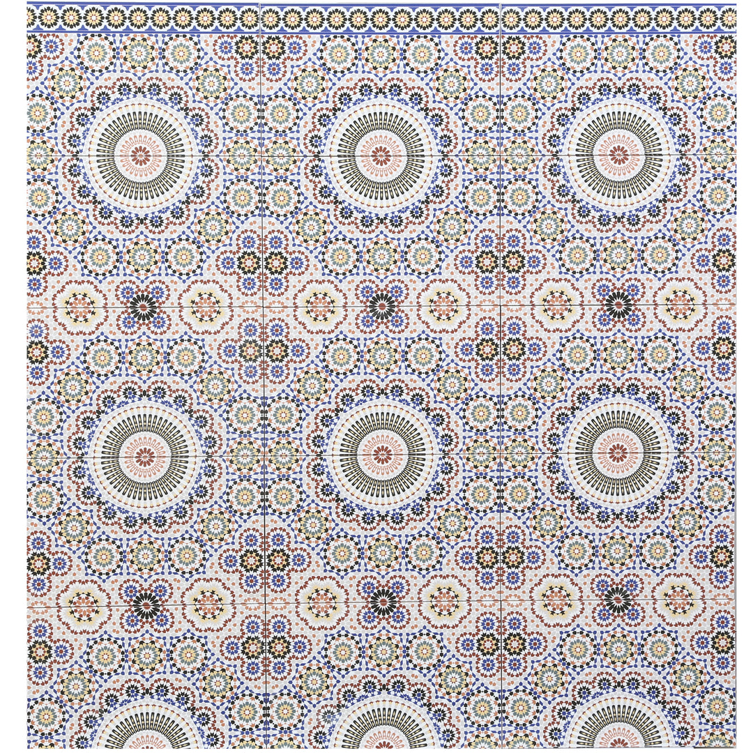 Mehrfarbige Keramik Wandfliese im orientalischen Musterdesign 40x25 cm für Küche und Bad