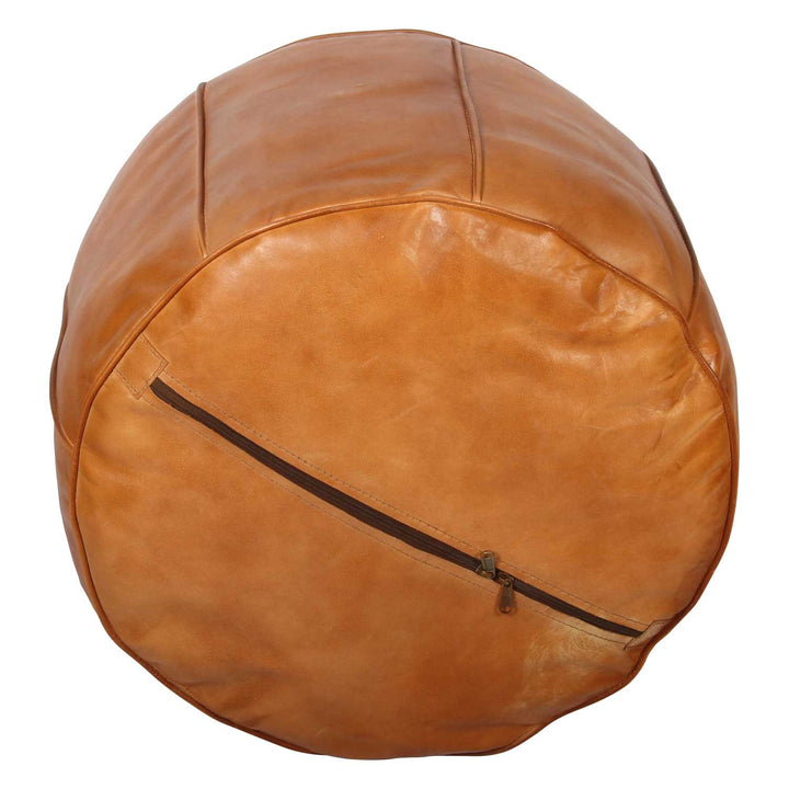 Coussin d'assise en cuir marocain Asli Orange
