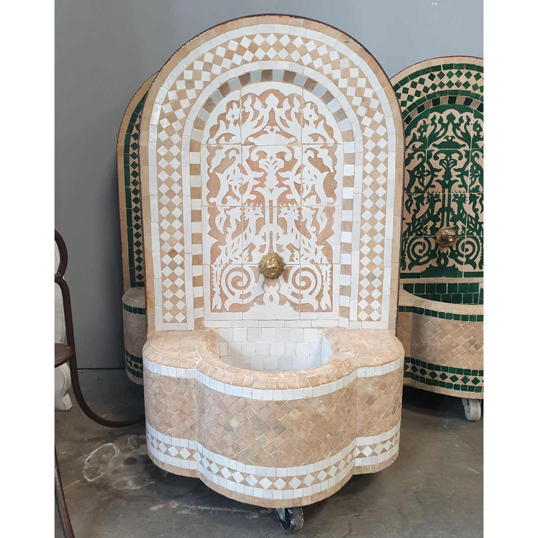 Fontaine mosaïque maroc Asfor Blanc
