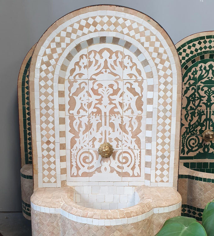 Fontaine mosaïque maroc Asfor Blanc