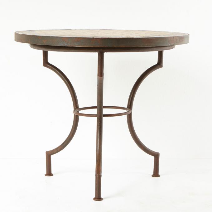 Table bistro mosaïque ronde 70 cm Ankabut blanc