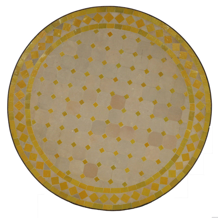 Table bistro mosaïque 70 cm jaune/losange