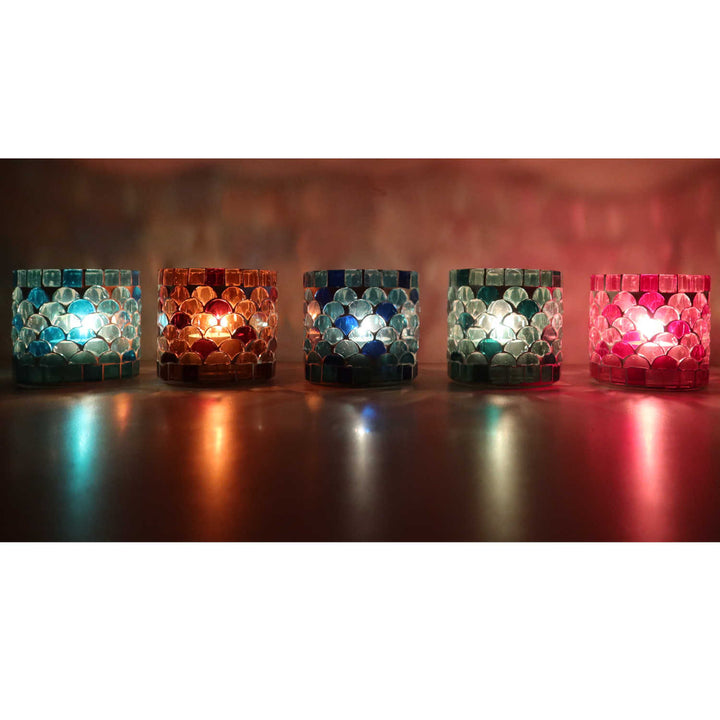 Orientalisches Mosaik Windlicht Athen S 5er Set