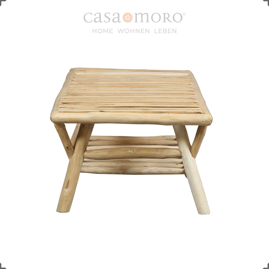 Solid wooden coffee table, versatile in the living room and garden