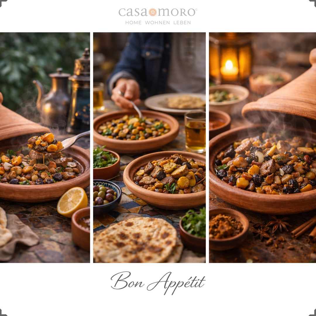 Marocain Tagine, Casserole en terre cuite non glacée pour agneau, poulet ou poisson aux épices