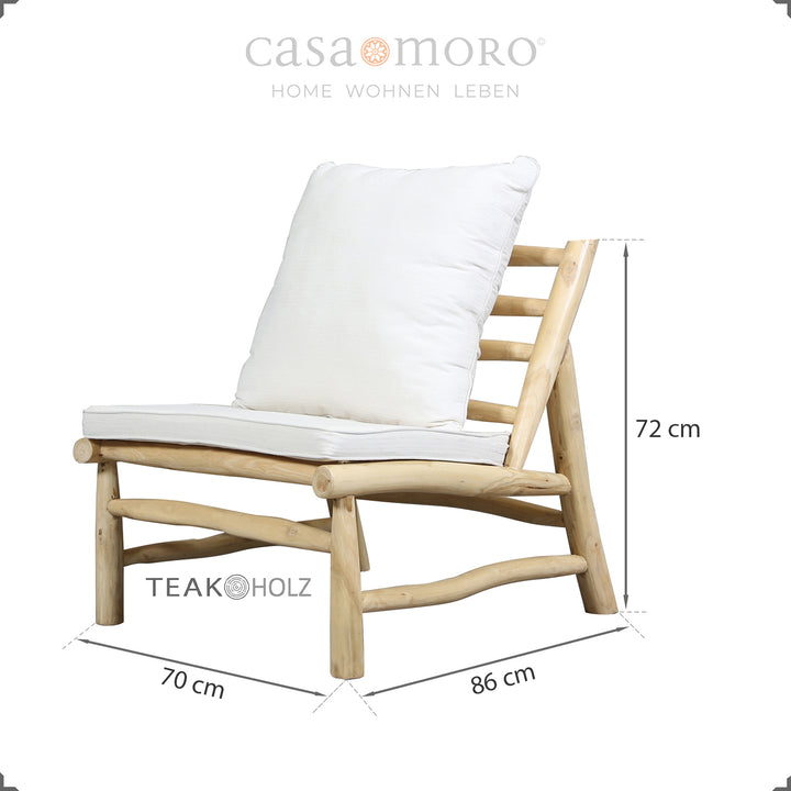 Lot de 2 chaises longues en bois de teck pour l'extérieur et l'intérieur