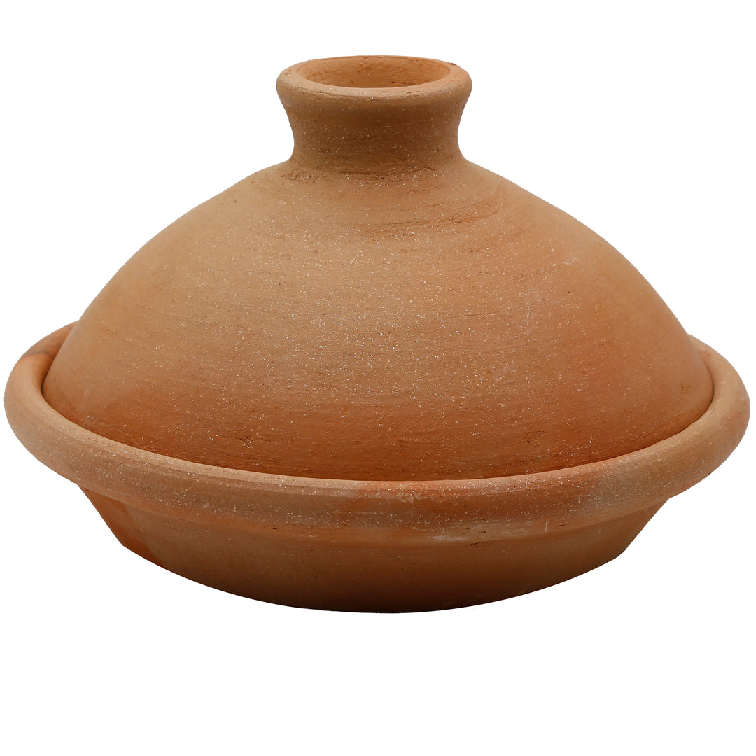 Tagine 25 cm aus Natur Ton und Lehmerde, unglasiert als traditioneller Schmortopf